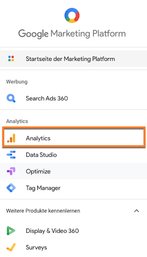 Google Analytics als Bestandteil der Google Marketingplattform