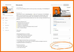 Füge in den "Videodetails" Inforkarten zu deinem Video hinzu