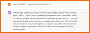 ChatGPT Antwort Plugins