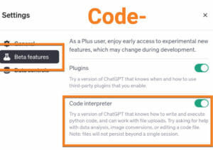 Code-Interpreter bei ChatGPT in den Einstellungen aktivieren