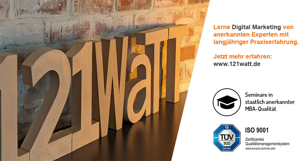 Mach dein Ding – mit WhatsApp-Marketing › 121WATT | School for Digital Marketing & Innovation