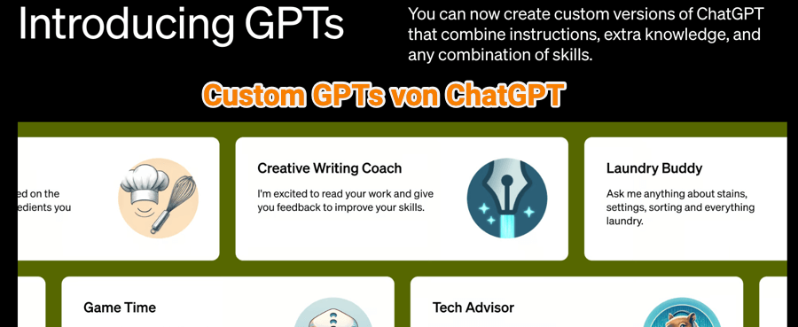 Custom GPTs von ChatGPT - du kannst jetzt eigene benutzerdefinierte GPTs erstellen