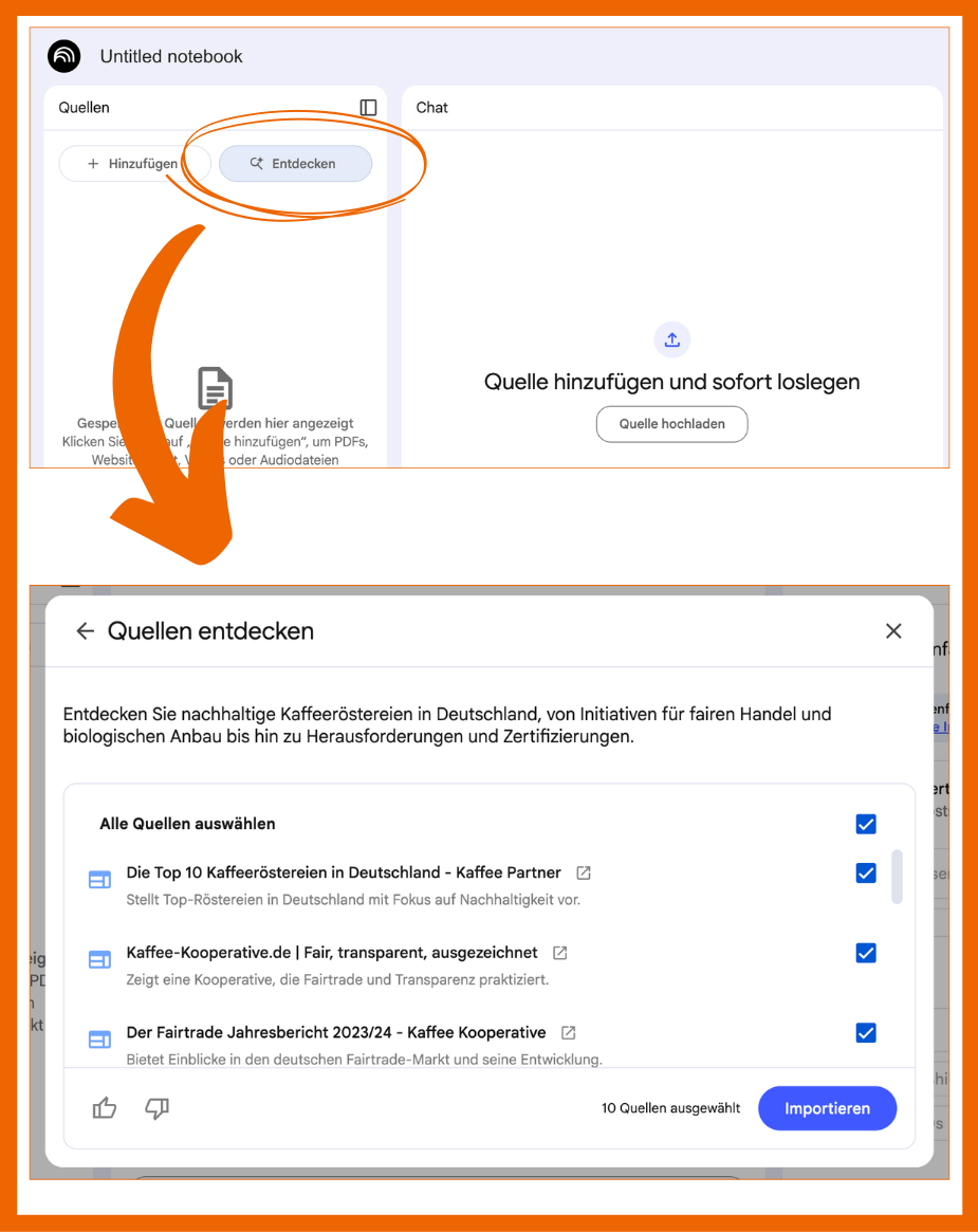 Quellenrecherche in NotebookLM