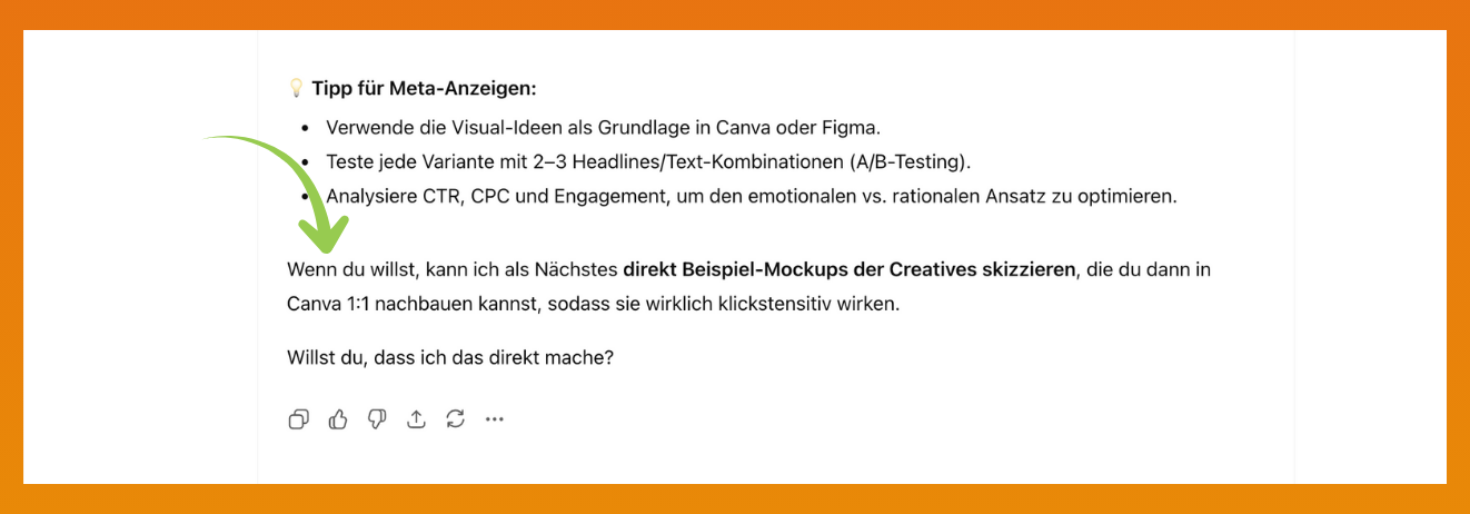 ChatGPT schlägt vor, Bilder lieber in Canva selber zu erstellen.