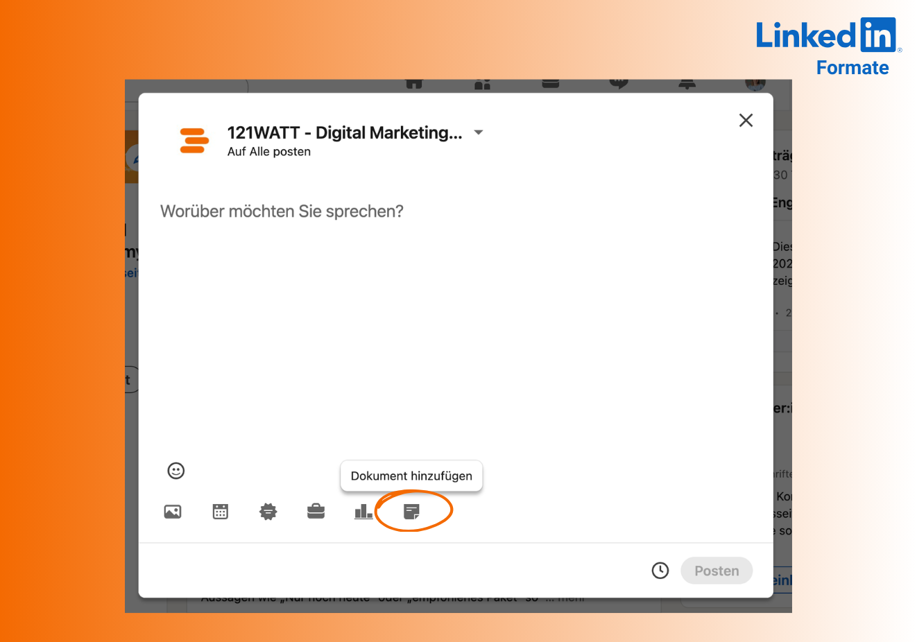Carousels werden bei LinkedIn als PDFs hochgeladen.