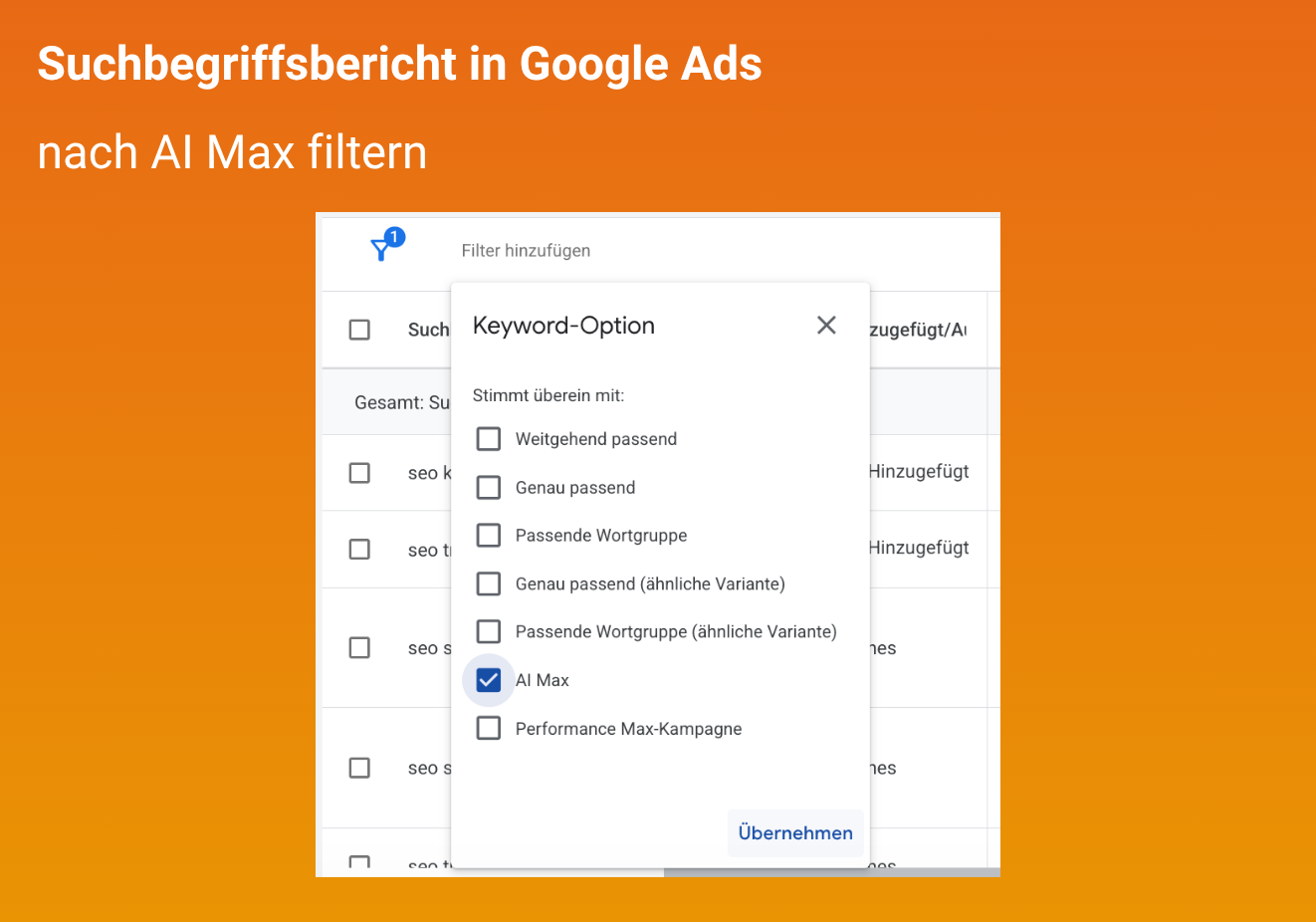 AI Max im Google Ads Suchbegriffsbericht